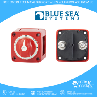 Blue Sea m-Series Mini On-Off Battery Switch with Knob - Red