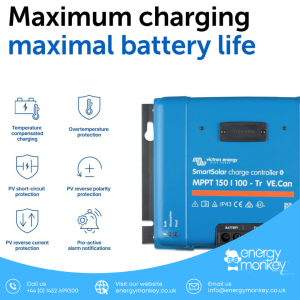 Alternative view of Victron SmartSolar MPPT 150/100-Tr VE.Can (SCC115110411) - BLUETOOTH