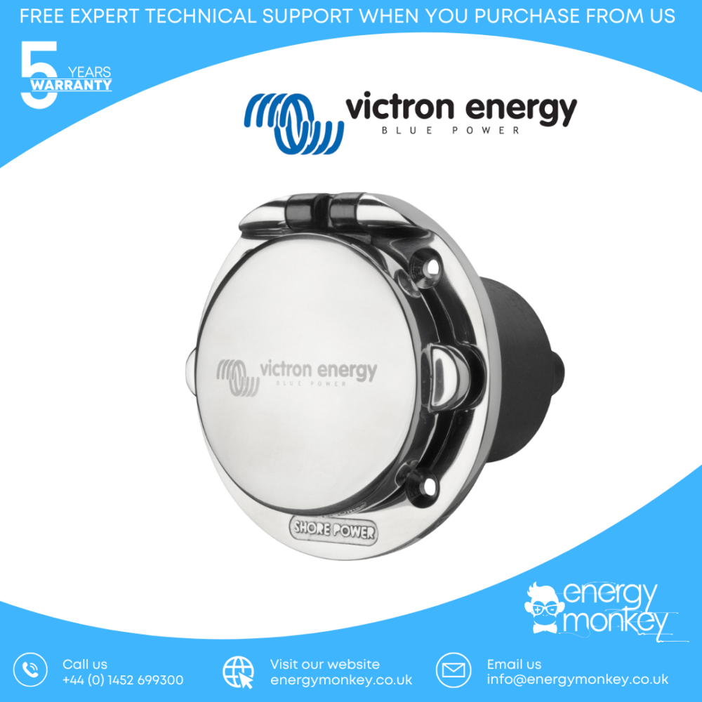 Victron Power Inlet stainless with cover 16A/250Vac (2p/3w) (SHP301602000)