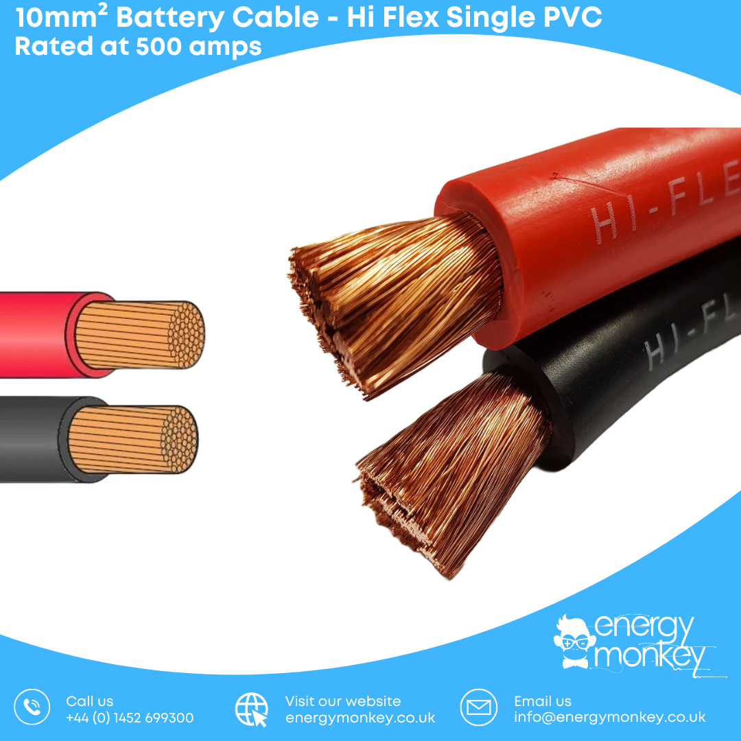 Battery Cable – Hi Flex Single PVC – 10mm²
