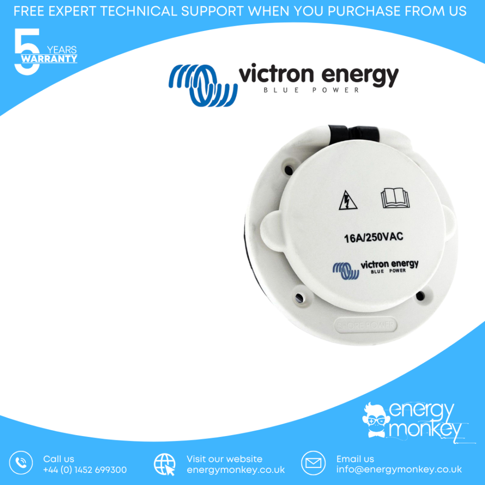 Victron Power Inlet Polyamid with cover 16A/250Vac (2p/3w)