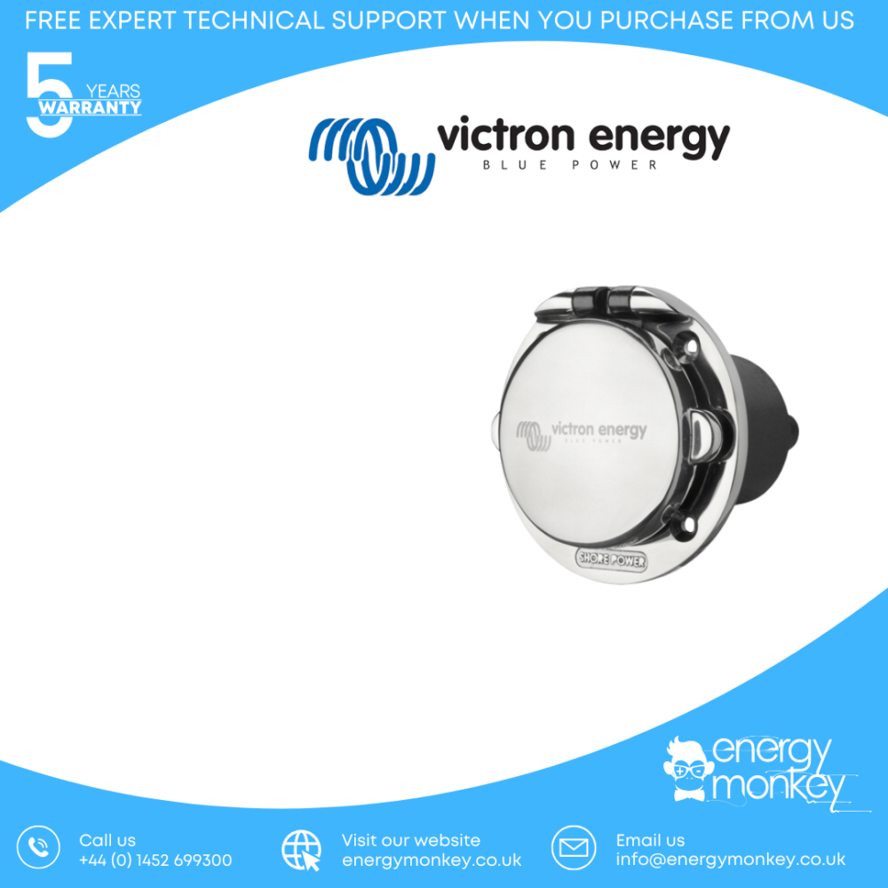 Victron Power Inlet stainless steel with cover 32A/250Vac