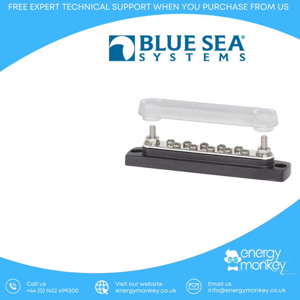 Blue Sea Common 150A BusBar - 10 Gang with Cover
