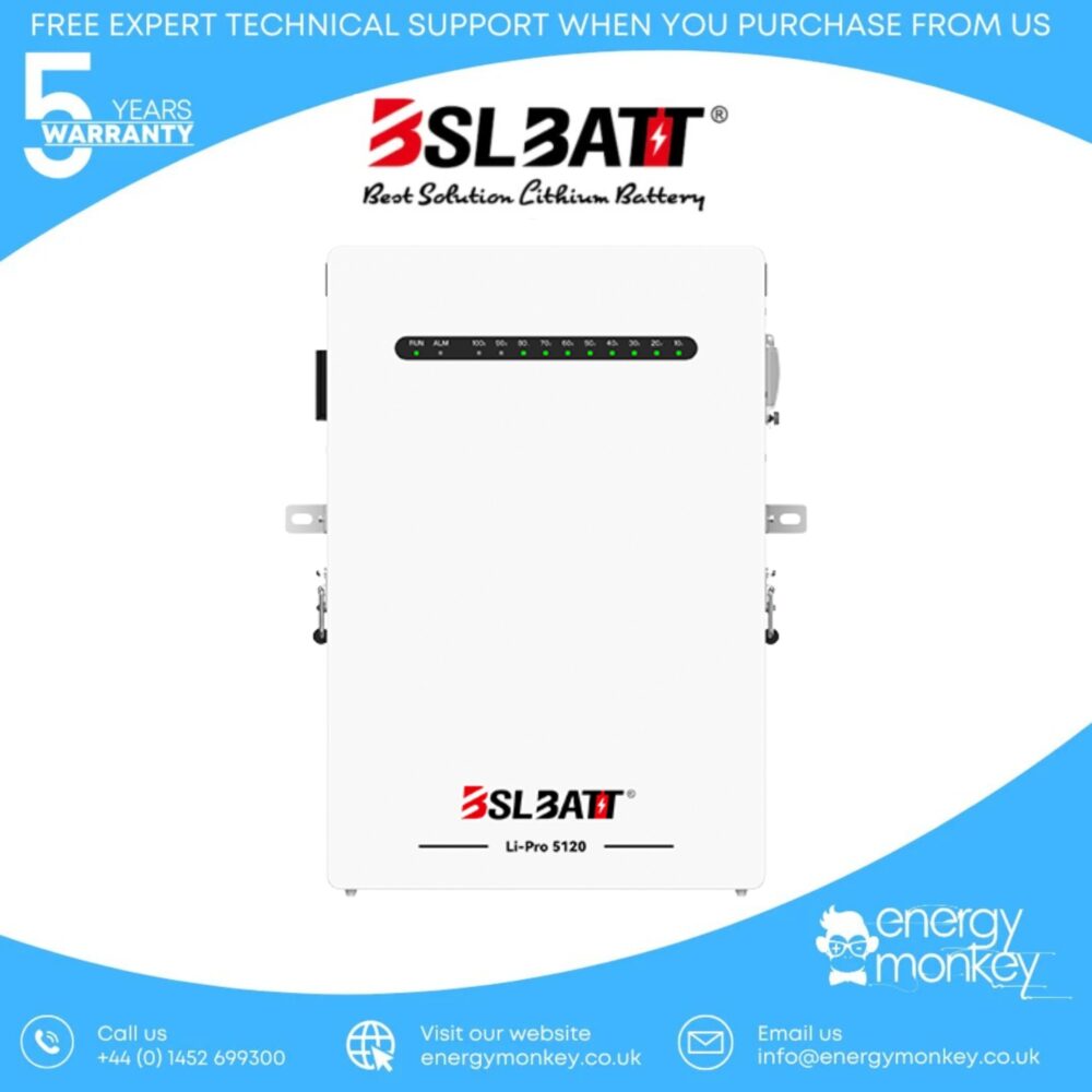 Alternative view of BSLBATT® 51.2V 100Ah 5.12kWh POWERWALL Energy Storage Battery (Main UK Dealer)