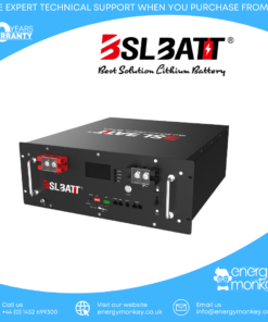 BSL 51.2v 4.8kWh Rack Mounted LiFePO4 Battery (16 cell) - black