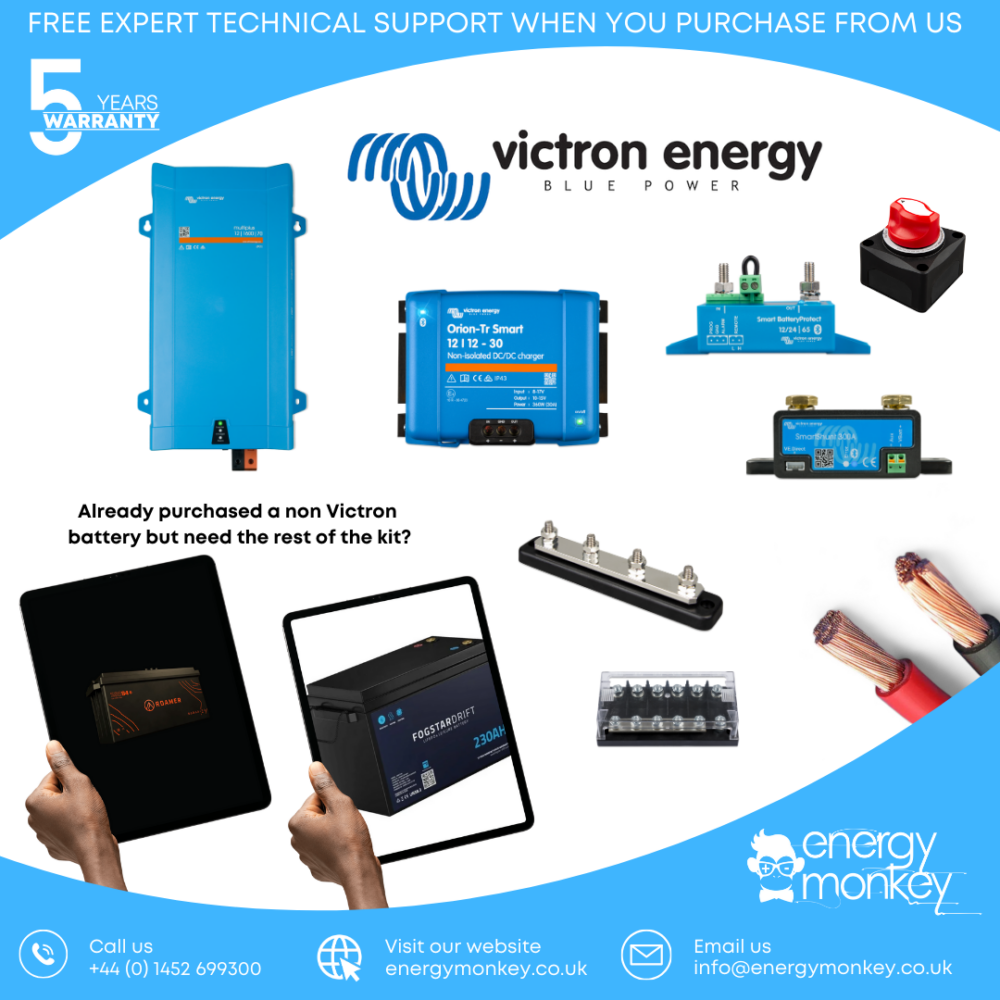 Camper Basic+ Electrics 12v 1.6kVA compatible with alternative batteries like Fogstar & Roamer
