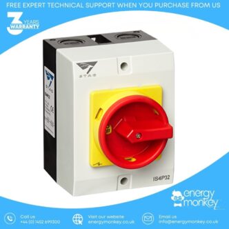 Stag-Isolator-4Pole-32amp-Encolsed-IP65-IS4P32-Front-View