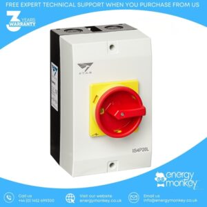 Stag Isolator Large 4 Pole 20 Amp, Enclosed IP65 (IS4P20L)