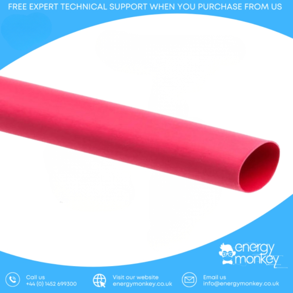 Red non-adhesive heatshrink for insulating cable lugs and terminal connections in 12V distribution blocks 10mm² - 16mm².