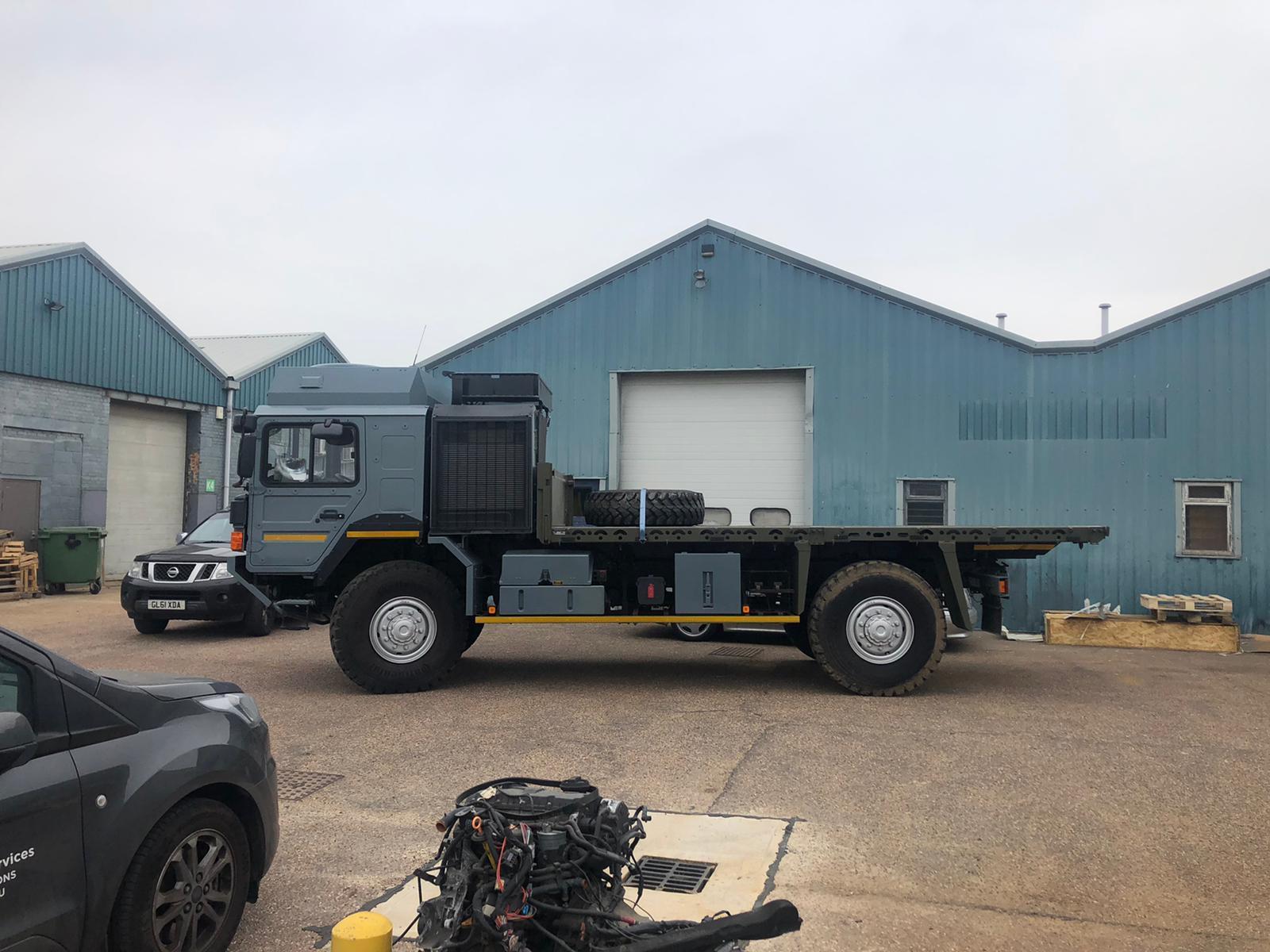 MAN overland truck before The Gap Decaders Forever Truck expedition body and electrical system were completed